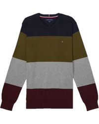 Tommy Hilfiger - Adaptive Stripe Crewneck Sweater With Velcro Brand Closure - Lyst