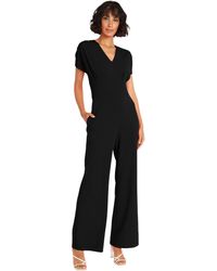 Maggy London - Stylish V-neck Dolman Sleeve Wide Pant Legs And Pockets | Jumpsuits For - Lyst