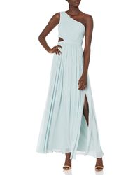 bcbgmaxazria one shoulder cut out gown