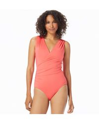 Vince Camuto - Standard Shirred Surplice One Piece - Lyst