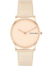 Calvin Klein - Stainless Steel Slim Case And Mesh Bracelet - Minimalistic Style - Water Resistant To 3atm/30 Meters - Premium Fashion Timepiece - Lyst