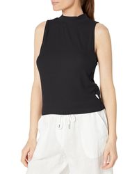 Calvin Klein - Everyday Embrodery Monogram Cropped S/s Short Sleeve Mock Neck - Lyst