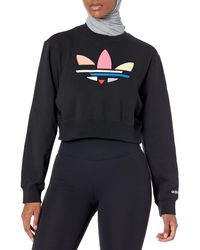 adidas tech trefoil cropped sweatshirt
