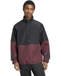 adidas - Future Icons 3-Stripes Woven Half-Zip Sweatshirt - Lyst
