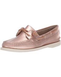 rose gold metallic sperry