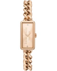 Kate Spade - Rosedale Three-hand Rose Gold-tone Stainless Steel Chain Bracelet Watch - Lyst