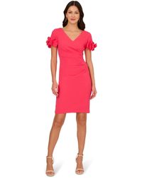 Adrianna Papell - Knit Crepe Short Dress - Lyst