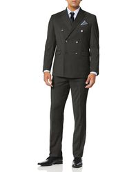 Kenneth Cole Double Breasted Modern Fit 6 Button Suit - Gray