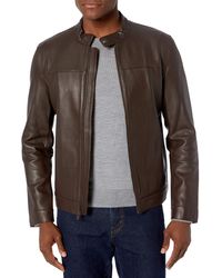 Cole Haan - Bonded Leather Moto Jacket - Lyst