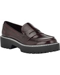 Calvin Klein - Suzie 2 Patent Lug Sole Penny Loafers - Lyst