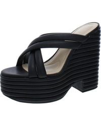 Jessica Simpson - S Citlali Faux Leather Wedge Sandals Black 9 Medium - Lyst