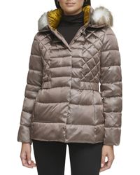 Kenneth Cole - Mixed Quilted Irridescent Cire Puffer - Lyst