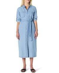 Amazon Essentials - Regular-fit Denim Chambray Long-sleeve Button-up Midi Dress - Lyst