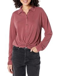 Lucky Brand - Long Sleeve Sandwash Twist Front Button Up Shirt - Lyst