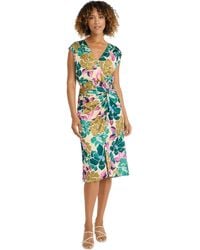 Maggy London - Sleeveless Midi Floral Dress For -v-neck Wedding Guest And Bridal Shower Summer Outfit - Lyst