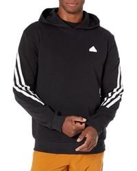 adidas - Mens Future Icon 3-stripes Hoodie Black/white Medium - Lyst