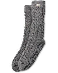 UGG - Elowyn Cable Knit Fleece Lined Sock - Lyst