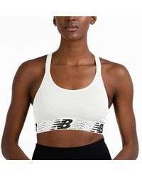 New Balance - Racerback Seamless Medium Support Sport Bra With Adjustable Straps And Removable Pads - Lyst