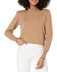 Anne Klein - Womens Crew Neck With Puff Sleeves Sweater - Lyst