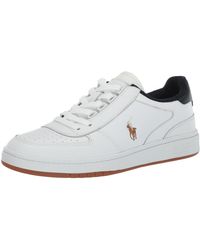 Polo Ralph Lauren - Smooth/grny Lth-polo Crt Pp-sk-ath White/navy - Lyst