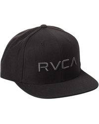RVCA - Adjustable Straight Brim Snapback Hat/black/charcoal - Lyst