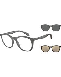 Emporio Armani - Ea4211 Prescription Eyewear Frames With Two Interchangeable Sun Clip-ons Round - Lyst