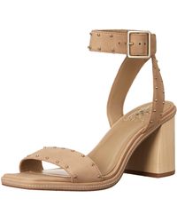 Vince Camuto Suede Ambrinti Ankle Strap High Heel Sandals in Silver (Metallic) - Lyst
