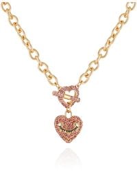 Juicy Couture - Goldtone And Rose Heart Pendant Toggle Necklace For - Lyst