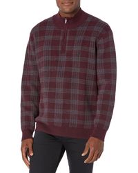 Nautica - Mens Sustainably Crafted Plaid Quarter-zip Sweater - Lyst