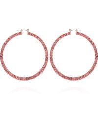 Guess - Boucles d'oreilles créoles avec pierre de cristal en or rose - Lyst