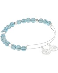 ALEX AND ANI - Aa772323ss,turquoise Beaded Expandable Bangle Bracelet,shiny Silver,blue - Lyst