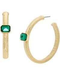 Steve Madden - S Stone Gem Omega Hoop Earrings - Lyst