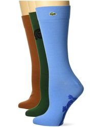 Lacoste - Womens Graphic Croc 3 Multi Pack Solid Jersey Ankle Socks - Lyst