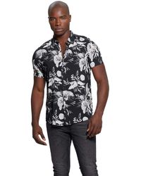 Guess - Short Sleeve Eco Rayon Muted Floral Shirt - Lyst