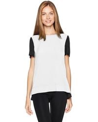 Jones New York Womens Half-Sleeve Colorblock Shirt