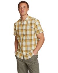Eddie Bauer - Big & Tall Pack It Tech Seersucker Short-sleeve Shirt Alaska Gold 3x-large - Lyst