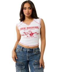 TRUE RELIGION - Casual Crew Neck T-shirt-optic - Lyst