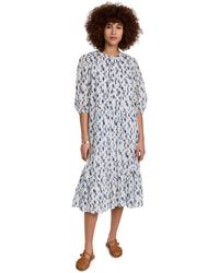 Velvet By Graham & Spencer - Womens Wendy Ikat Print Tiered Midi Casual Dress - Lyst