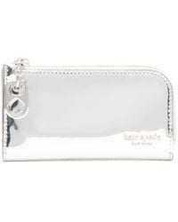 Kate Spade - Devin Patent Leather W Pop Top Zipper Puller Small Slim Bifold Wallet - Lyst