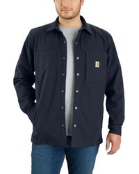 Carhartt - Big Rugged Flex Relaxed Fit Canvas Fleece-lined Snap-front Shirt Jac - Lyst