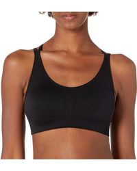 Starter Seamless Light-compression Cami Sports Bra With Removable Cups - Black