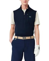 Lacoste - Sleeveless Quarter Zip Sweater - Lyst