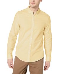 WillingStart Mens Button Plus Size Cotton Pocket Lapel Long-Sleeve Fit Top Shirt