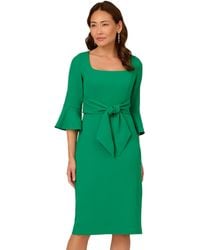 Adrianna Papell - Bell Sleeve Tie Front Dress - Lyst