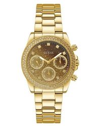 Guess - Analog Quartz Watch With Stainless Steel Strap Gw0483l2 - Lyst