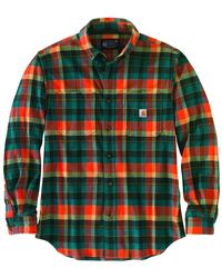 Carhartt Big & Tall Rugged Flex Fitted Midweight Flannel Long-sleeve Shirt - Multicolor