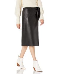 The Drop - On Falda Midi Cruzada de Piel Sintética para Mujer - Lyst