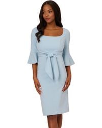 Adrianna Papell - Bell Sleeve Tie Front Dress - Lyst