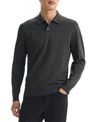 Theory - Goris Long Sleeve Polo In Light Bilen - Lyst