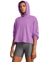 Under Armour - Rival terry oversize-hoodie für provence violett / violett ace m - Lyst